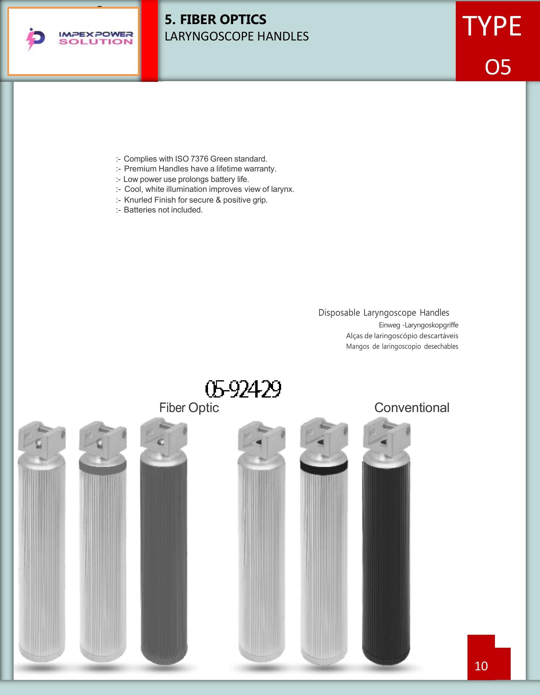 Disposable Laryngoscope Handles